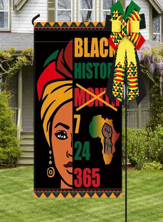 Hying Large Kwanzaa Wreath Bows for Front Door Decor, African American Burlap Bow Black History Month Craft Bows for Wreath Trees Juneteenth Decorations Supplies - Image 4