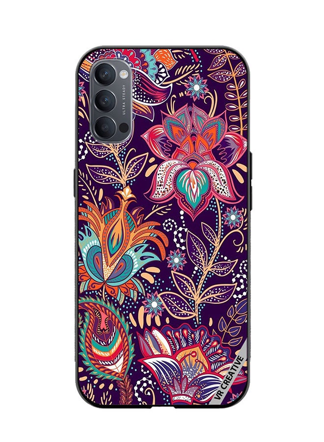 VR CREATIVE Protective Case Cover For Oppo Reno4 Pro 5G Flower Design Multicolour - Image 1