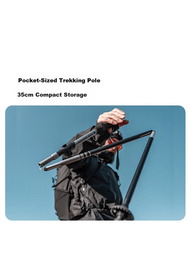 Mobigarden Expedition Hiking Pole Outdoor Aluminum Alloy Folding Trekking Pole Nx25667013 Titanium Color - Image 3