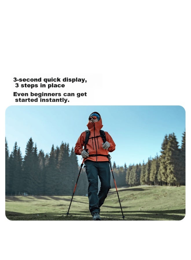 Mobigarden Expedition Hiking Pole Outdoor Aluminum Alloy Folding Trekking Pole Nx25667013 Titanium Color - Image 2