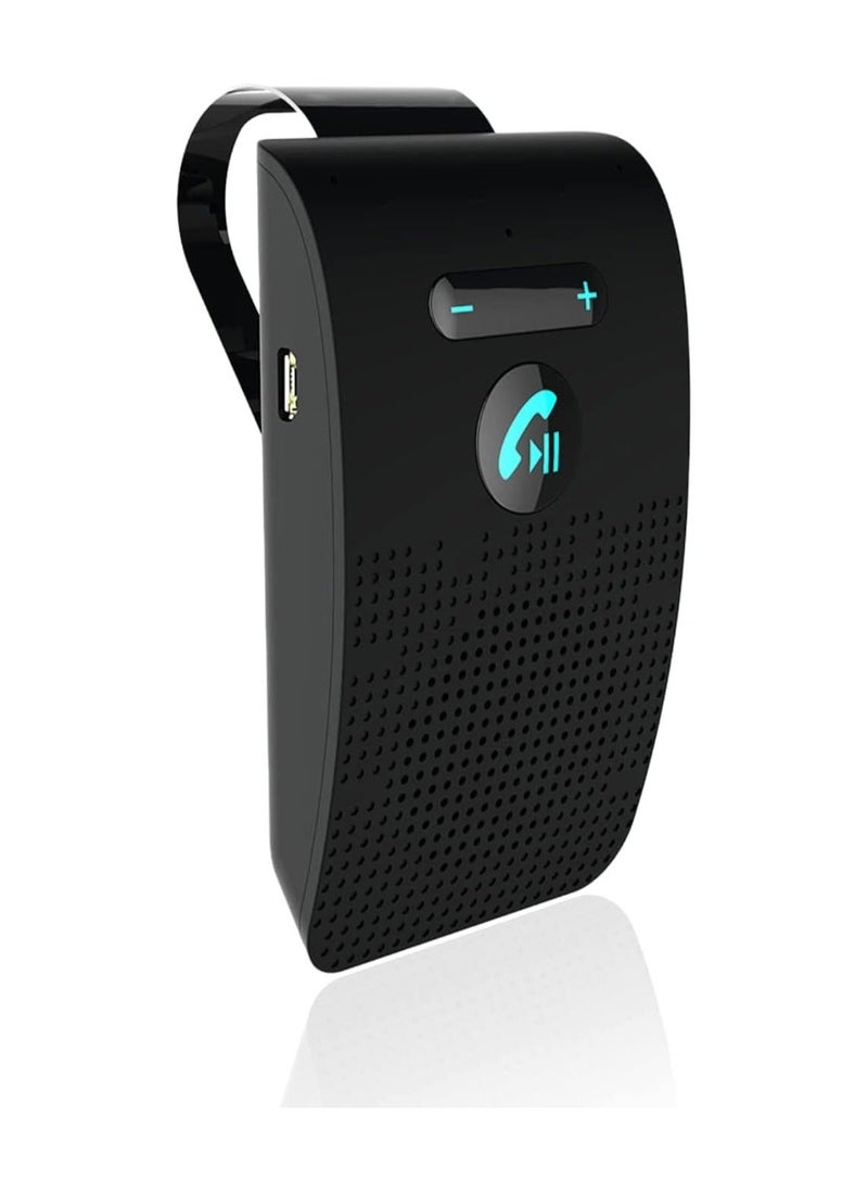 Y&D - Car Bluetooth Handsfree Speakerphone Voice Guidance 5.0 Receiver with Back Clip Auto Power On Off Black - Image 1