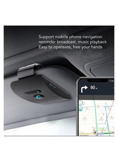 Y&D Car Bluetooth Handsfree Speakerphone Voice Guidance 5.0 Receiver with Back Clip Auto Power On Off Black  - Image 2