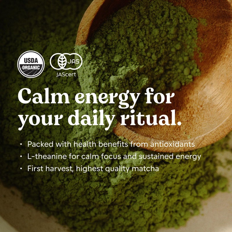 Chamberlain Coffee Ceremonial Matcha Green Tea Powder - First Harvest - Japanese Green Tea + Original Grade Matcha - Hot or Iced - Organic, Vegan & Gluten-Free Matcha Powder, 1.06 oz - Image 2