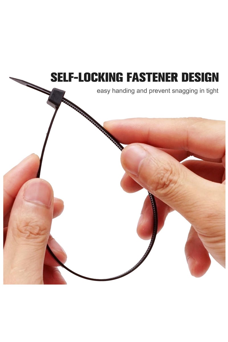 Cable Tie (3.6x250mm, 100 Pieces, Black)|Heat Resistant Nylon Cable Zip Ties |Self-Locking Cable Organizer | Anti - Slip Wire Organizer | For Indoor & Outdoor Use - Image 3