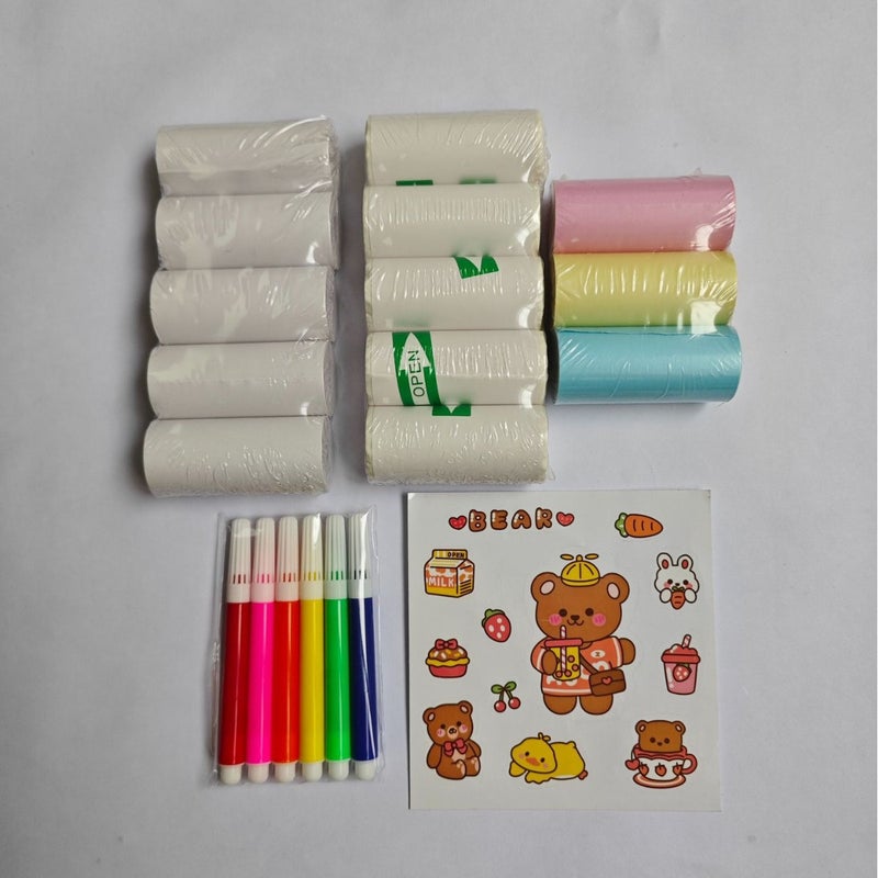 Mini Printer Thermal Paper 57*25Mm Sticker Color Paper Cash Register Receipt Paper Label Printing Paper - Image 1