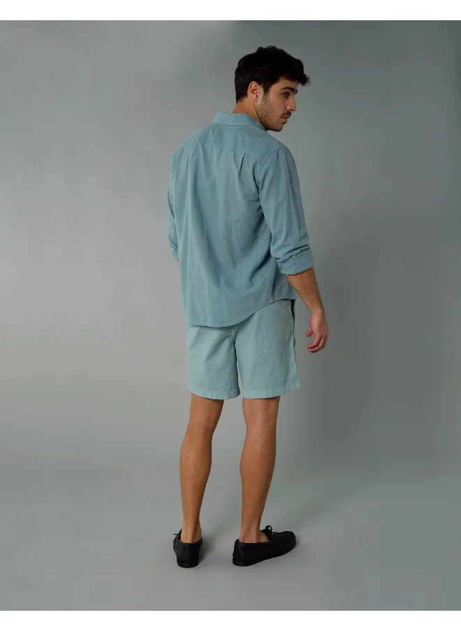 American Eagle AE Flex 8" Lived-In Linen-Blend Trekker Short