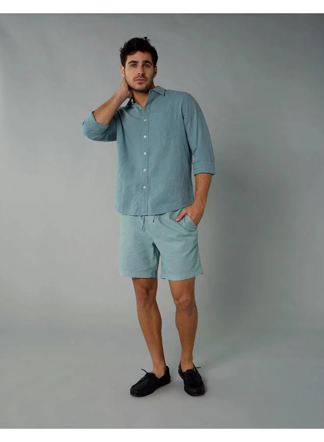 امريكان ايجل AE Flex 8" Lived-In Linen-Blend Trekker Short