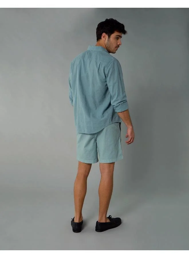 American Eagle AE Flex 8" Lived-In Linen-Blend Trekker Short