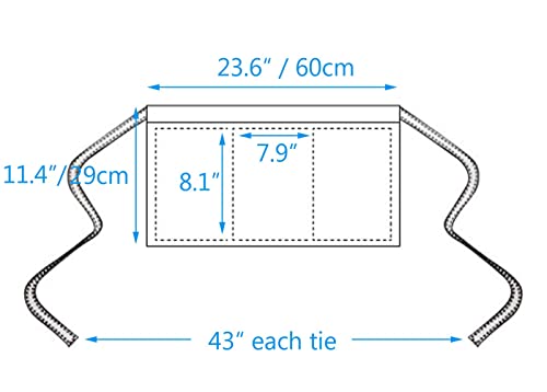 BOHARERS 3 Pack Server Aprons With 3 Pockets, Oil & Waterproof Waitress Waiter Short Half Waist Apron - Image 4