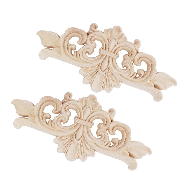 Carved Decorative Sticker for Furniture, an Exquisite Onlay Application for Home Decoration, 2PCS, Tailored to The Door Cabinet Window (16 * 7.5CM) - Image 2