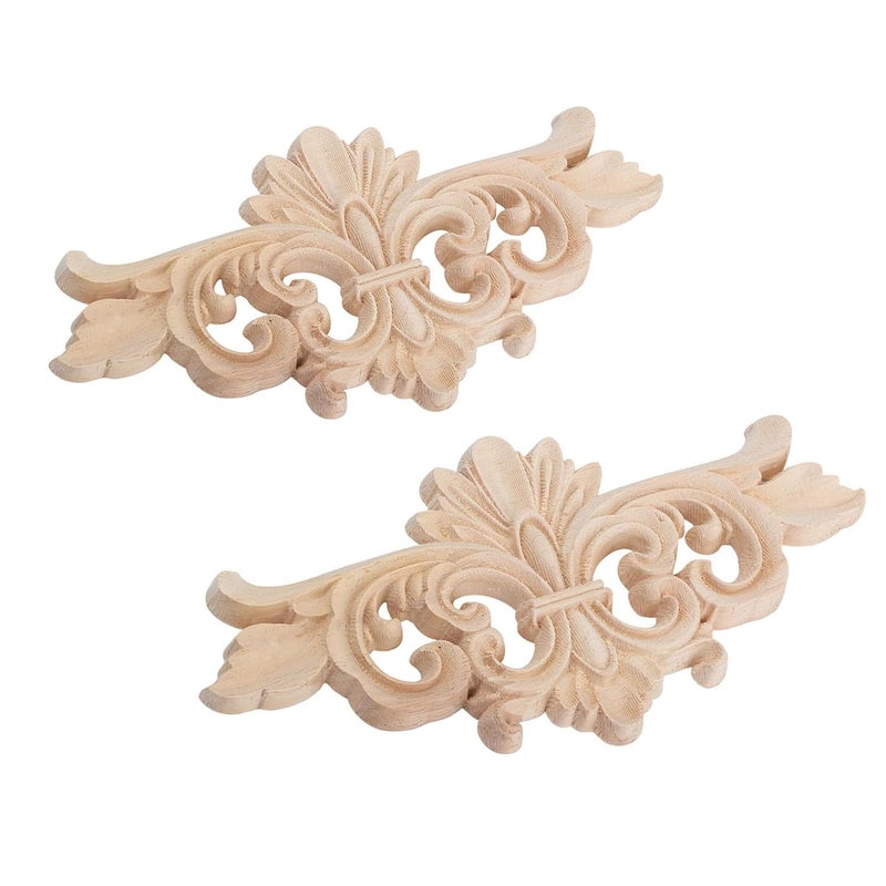 Carved Decorative Sticker for Furniture, an Exquisite Onlay Application for Home Decoration, 2PCS, Tailored to The Door Cabinet Window (16 * 7.5CM) - Image 4