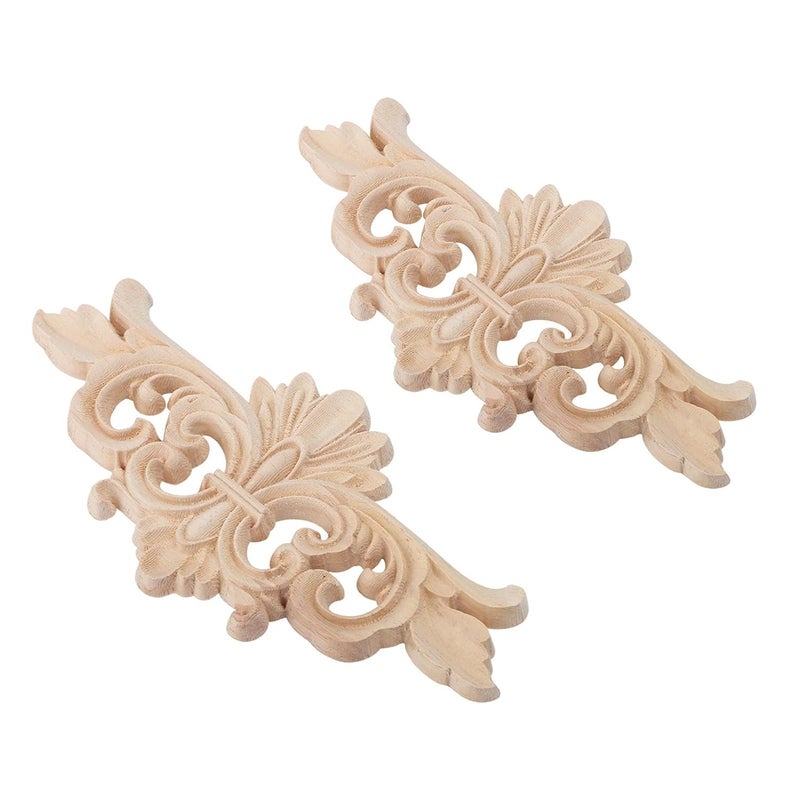 Carved Decorative Sticker for Furniture, an Exquisite Onlay Application for Home Decoration, 2PCS, Tailored to The Door Cabinet Window (16 * 7.5CM) - Image 3