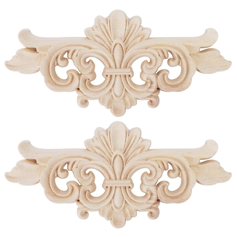 Carved Decorative Sticker for Furniture, an Exquisite Onlay Application for Home Decoration, 2PCS, Tailored to The Door Cabinet Window (16 * 7.5CM) - Image 1