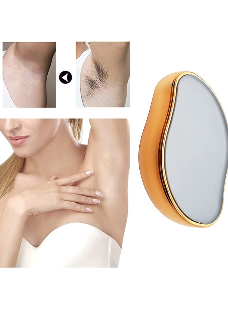 كاست ويف ممحاة شعر كريستالية حقيقية، ممحاة إزالة الشعر السحرية، أدوات إزالة شعر كريستالية غير مؤلمة، بشرة ناعمة وملساء، إزالة شعر كريستالية سريعة وسهلة للرجال والنساء (ذهبي) - Image 4