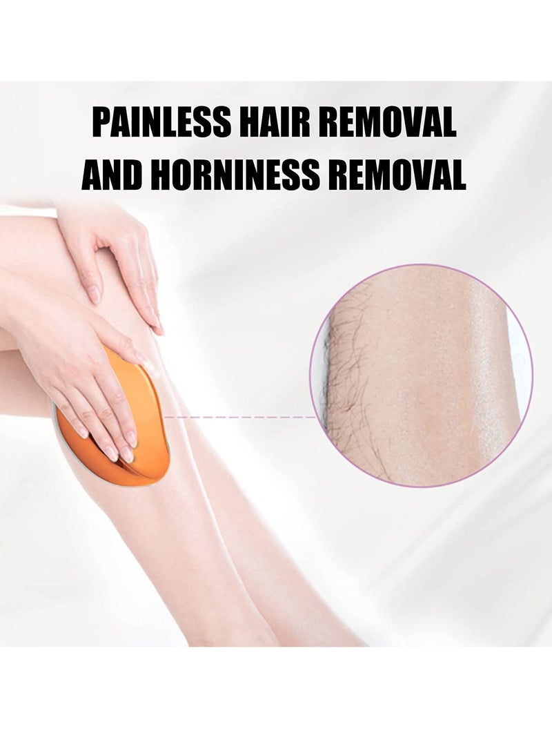 كاست ويف ممحاة شعر كريستالية حقيقية، ممحاة إزالة الشعر السحرية، أدوات إزالة شعر كريستالية غير مؤلمة، بشرة ناعمة وملساء، إزالة شعر كريستالية سريعة وسهلة للرجال والنساء (ذهبي) - Image 2