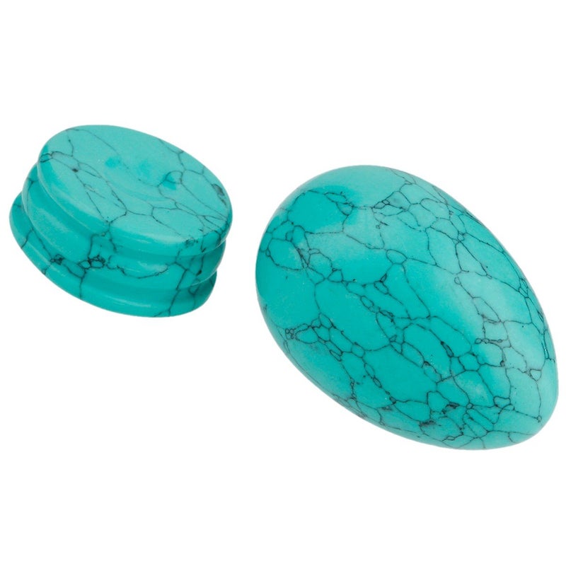 mookaitedecor Green Howlite Turquoise Crystal Egg Polished Gemstone Figurines with Stone Stand - Image 2