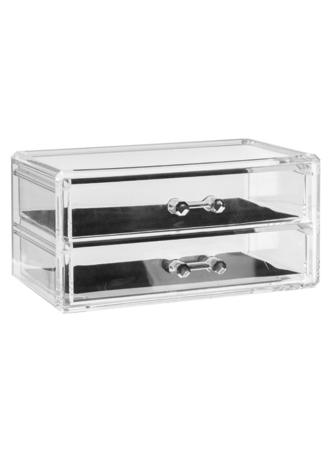 Five Simply Smart Selena 2-Drawer Rectangular Jewelry Box Clear and Black 9.2 x 11.5 x 18.8 cm 155916 - Image 1