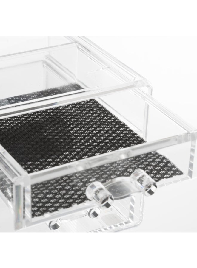 Five Simply Smart Selena 2-Drawer Rectangular Jewelry Box Clear and Black 9.2 x 11.5 x 18.8 cm 155916 - Image 3