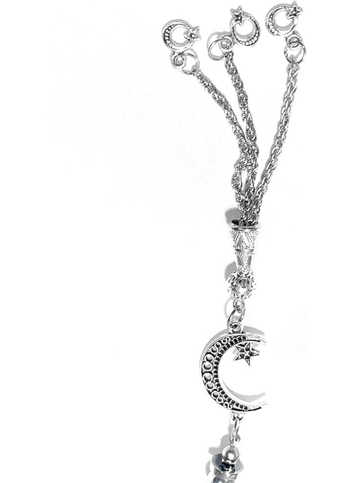 Hematite Prayer Beads (33 Beads) – 8mm Black Stone Rosary with Silver Separators, Metal Closure, Gift Pouch - Image 4