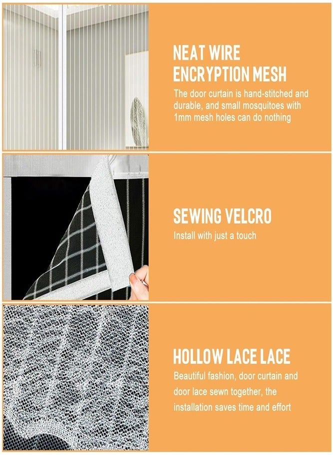 BELLSBERRY Hands-Free Magnetic Screen Door - 120x220 cm Self-Closing Mosquito Net Easy Install No Tools - Image 2