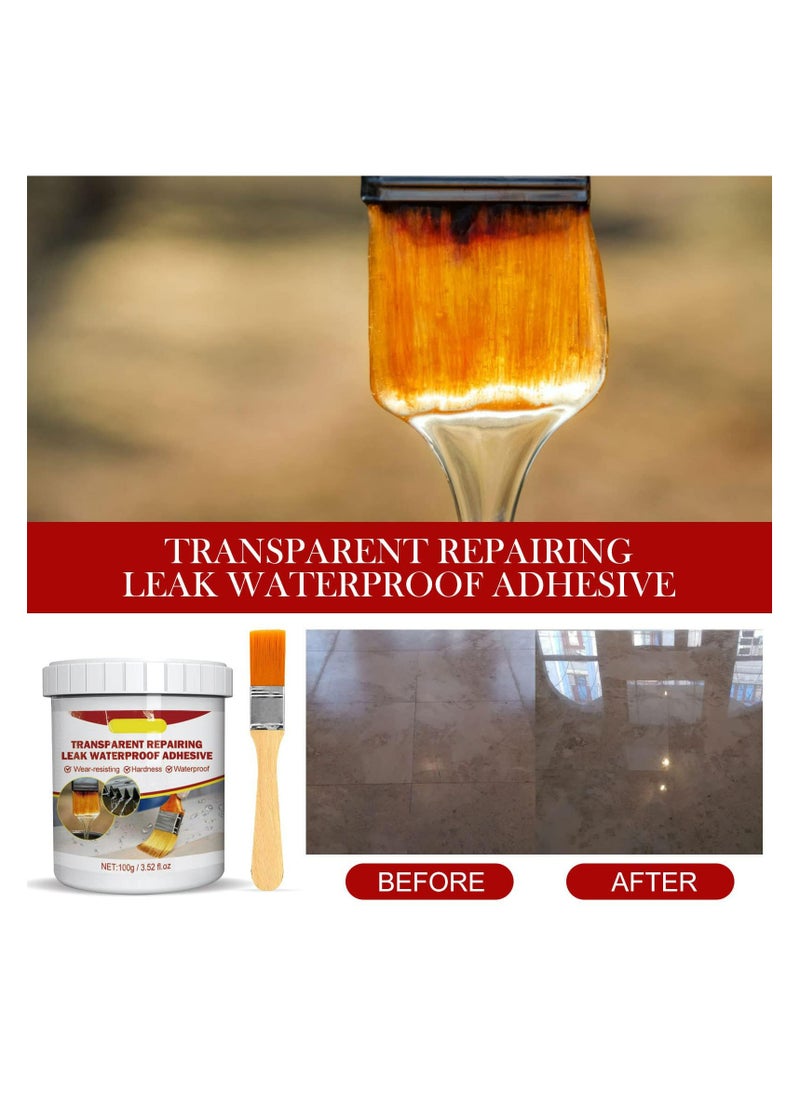 CMGTYYD Transparent Waterproof Coating, Invisible Waterproof Agent Transparent Repairing Leak Waterproof Adhesive, Clear Waterproof Seal Liquid for Indoor & Outdoor (100g*2PCS)  - Image 3