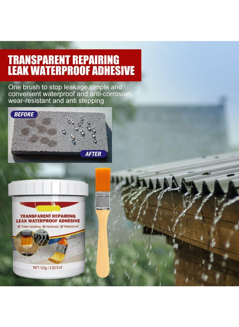 CMGTYYD Transparent Waterproof Coating, Invisible Waterproof Agent Transparent Repairing Leak Waterproof Adhesive, Clear Waterproof Seal Liquid for Indoor & Outdoor (100g*2PCS)  - Image 2