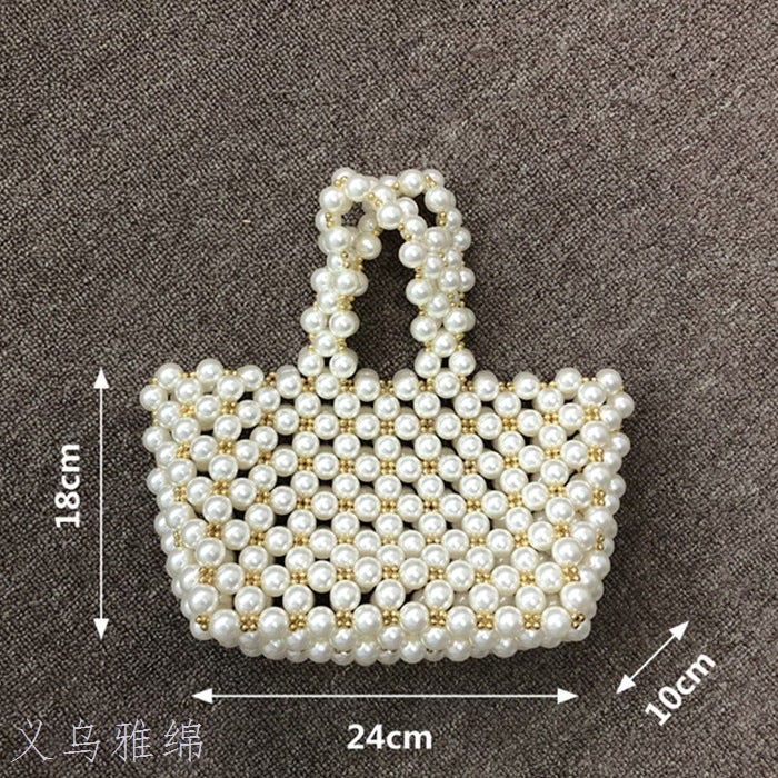 Beads Women'S Bag 2019 Spring And Handmade Beads Handbag Pearl Evening Bag Handmade Woven Handbag - Image 1
