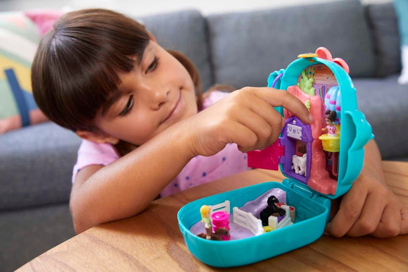 Polly Pocket عالم بولي باكيت جيب رعاة البقر الصبار مع مفاجآت ممتعة، دمى بولي وشاني الصغيرة، 2 تماثيل خيول وورقة ملصقات؛ للأعمار من 4 سنوات وما فوق، GKJ46 - Image 2