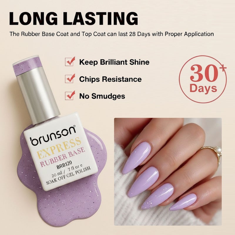 brunson TPO free Rubber Base Gel polish 20ml Soak Off Base Coat for Nail Strengthening Long Lasting Gel Polish Base for Chip Free Shine Brittle Nails UV Rubber base Russian manicure Non Yellowing salon manicure - Image 4