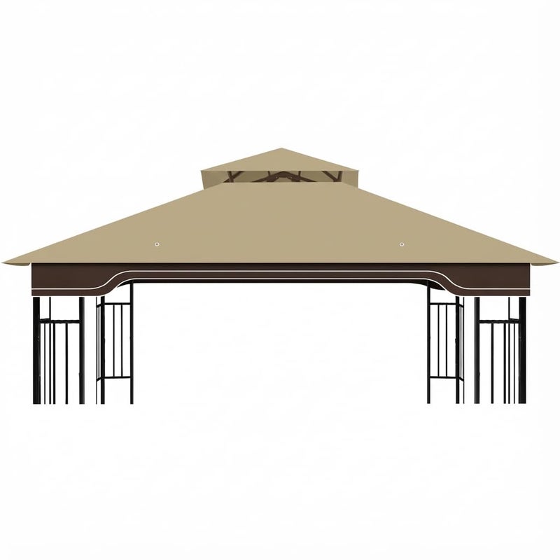 aonear Replacement Gazebo Canopy for 10x12 Regency II Model L-GZ798PST | Heavy-Duty Ripstop Waterproof & UV Protective Top Cover, Khaki - Image 1