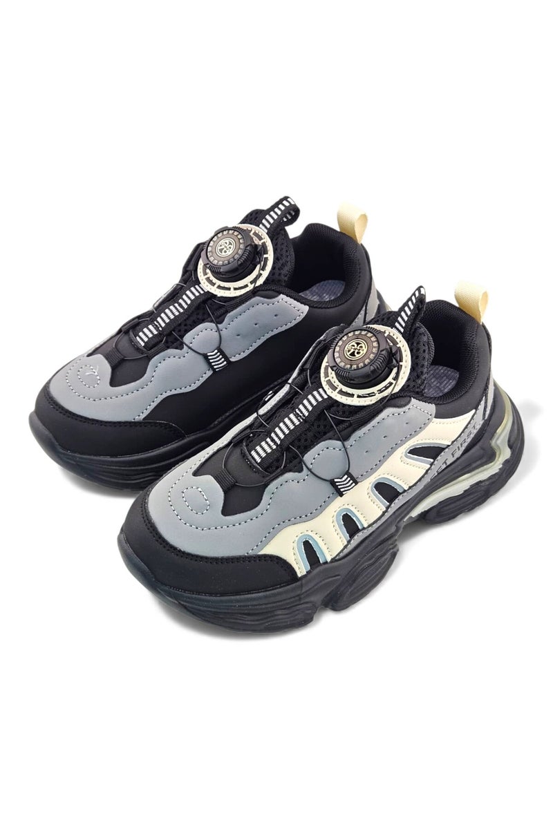 Feet First Bolt Flow Kids Lightweight Sports Sneakers 86-890-36 Black - Image 4