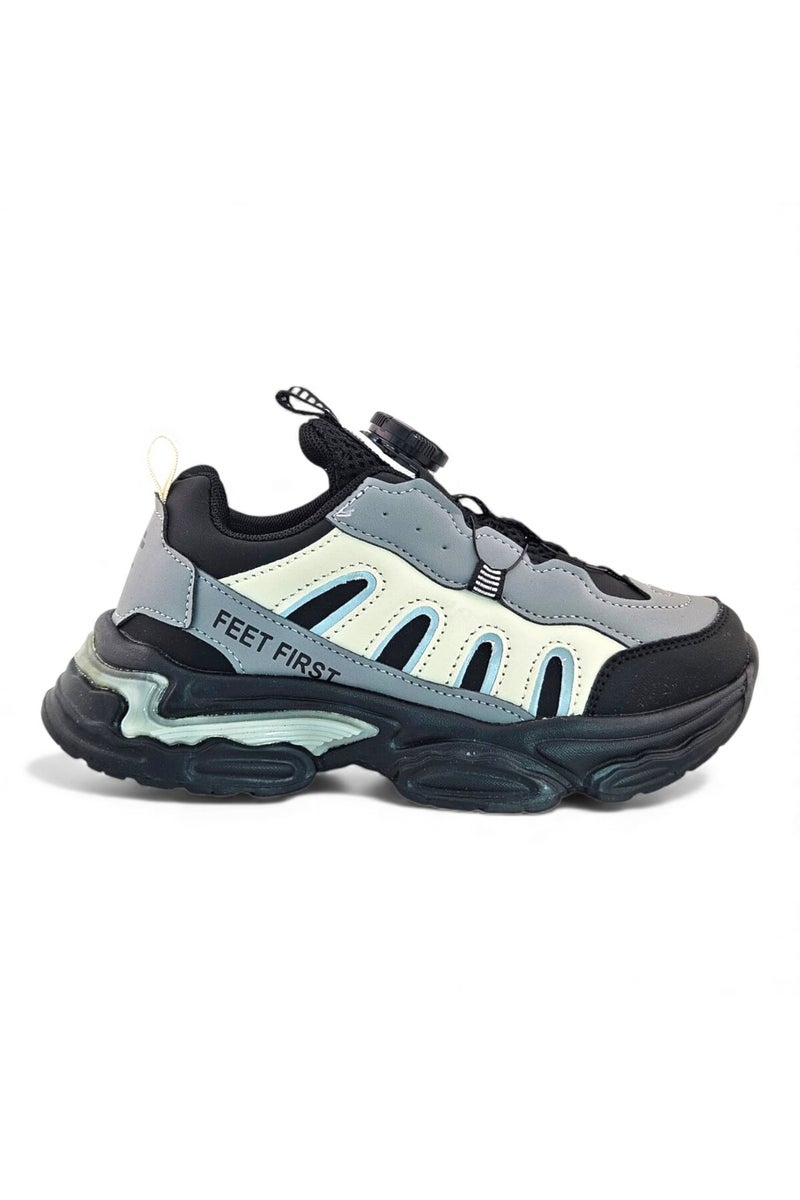 Feet First Bolt Flow Kids Lightweight Sports Sneakers 86-890-36 Black - Image 1
