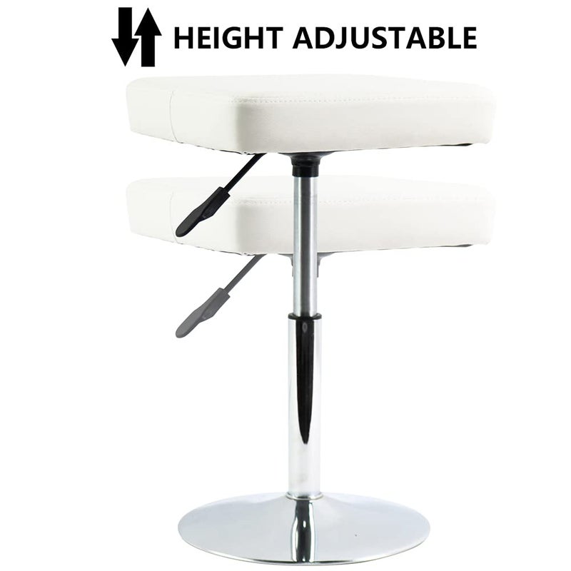 FURWOO White Square Salon Stool - Height Adjustable Step Stool for Vanity,Manicure,Shop,Barber Home Office,Small - Image 5
