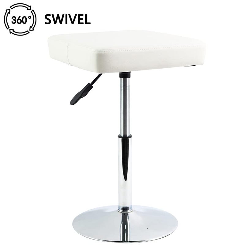 FURWOO White Square Salon Stool - Height Adjustable Step Stool for Vanity,Manicure,Shop,Barber Home Office,Small - Image 4