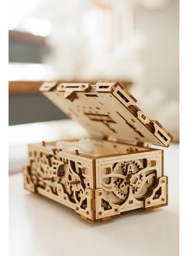 Wood Trick Enigma Chest Lock Puzzle Box Wooden 3D Puzzles for Adults and Kids to Build - Engineering DIY Project Mechanical Model Kits for Adults Wooden Models - Image 4
