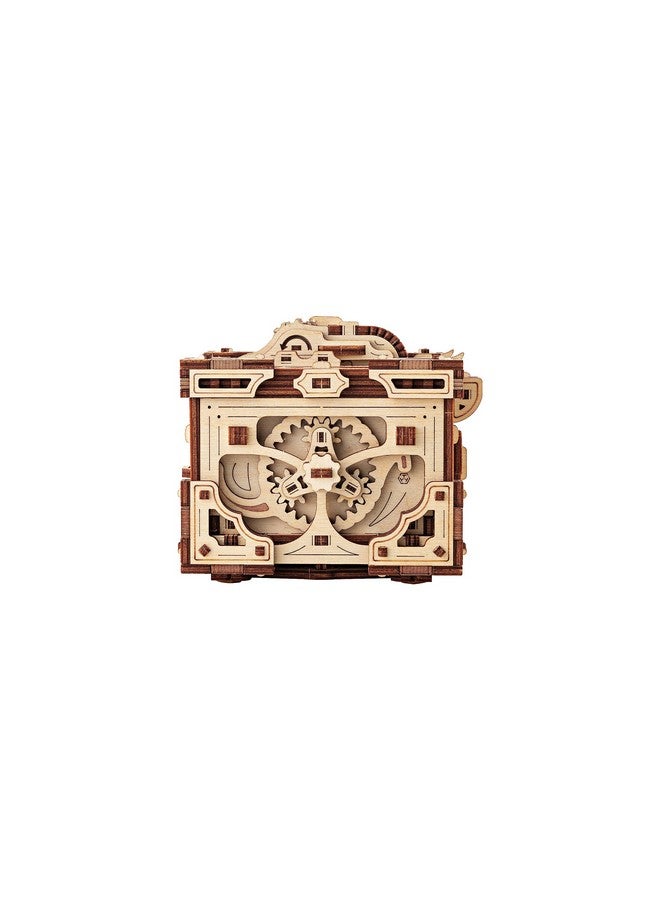 Wood Trick Enigma Chest Lock Puzzle Box Wooden 3D Puzzles for Adults and Kids to Build - Engineering DIY Project Mechanical Model Kits for Adults Wooden Models - Image 5