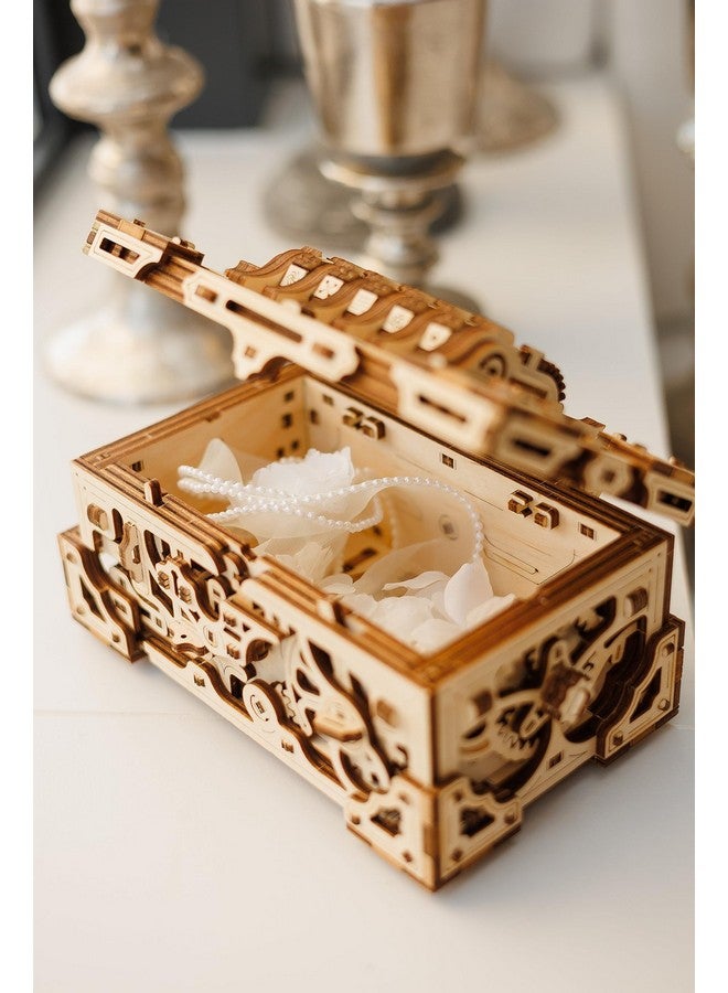 Wood Trick Enigma Chest Lock Puzzle Box Wooden 3D Puzzles for Adults and Kids to Build - Engineering DIY Project Mechanical Model Kits for Adults Wooden Models - Image 2