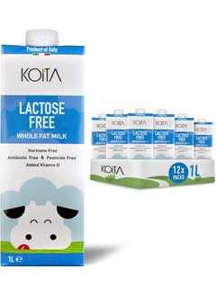 Koita Lactose-Free Whole Fat Milk (1L, 12-Pack) - No Added Hormones, Easy to Digest, Vitamin Enriched, Made in Italy - pzsku/ZCBC506614A53E7CCC7C6Z/45/_/1738932885/01fb0134-4a8a-4108-8550-ba66a13babb5