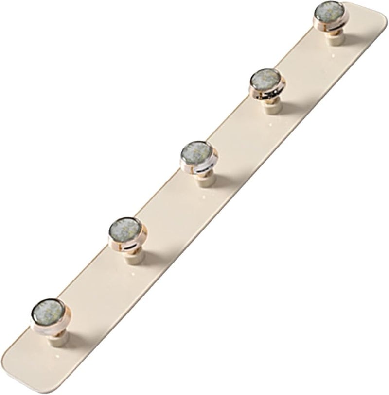 خطاف دائري مثبت على الحائط ذاتي اللصق 5 خطافات مادة ABS مقاس 13.8 × 1.8 بوصة للحمام والمطبخ وغرفة النوم - Image 5