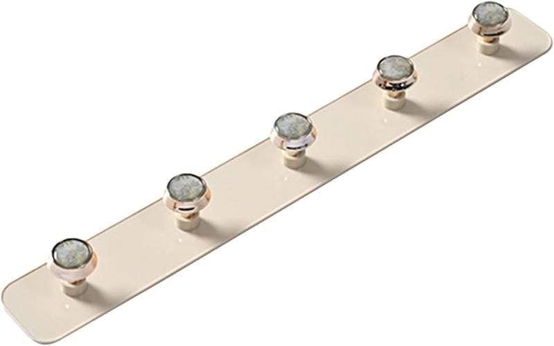 خطاف دائري مثبت على الحائط ذاتي اللصق 5 خطافات مادة ABS مقاس 13.8 × 1.8 بوصة للحمام والمطبخ وغرفة النوم - Image 1