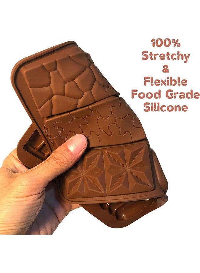 meayul 4pack Silicone Molds, Chocolate Molds, pistachio kunafa chocolate bar, Non-Stick Silicone Chocolate Candy Moulds,Food Grade Break-Apart Chocolate Bar Mold for Baking,Chocolate Snacks,Protein and Energy Bar Silicone Molds - Image 3