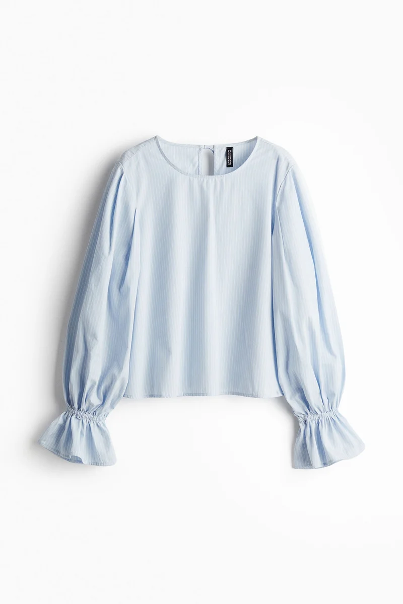 H&M Tie-Detail Cotton Blouse