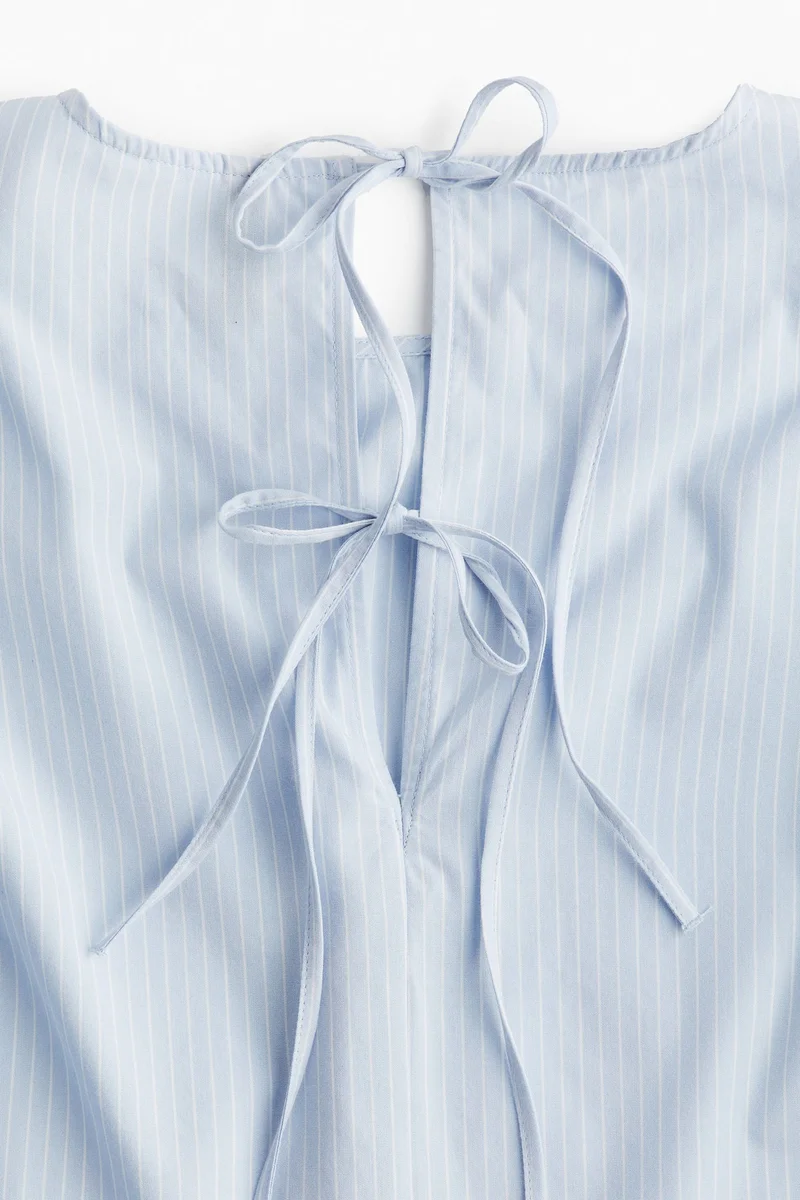 H&M Tie-Detail Cotton Blouse