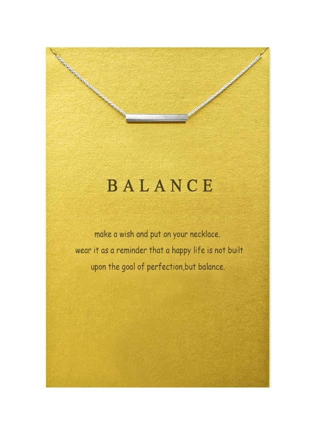 Baydurcan Hundred River Friendship Bar Necklace with Message Card Gift Card (sliver bar) - Image 1