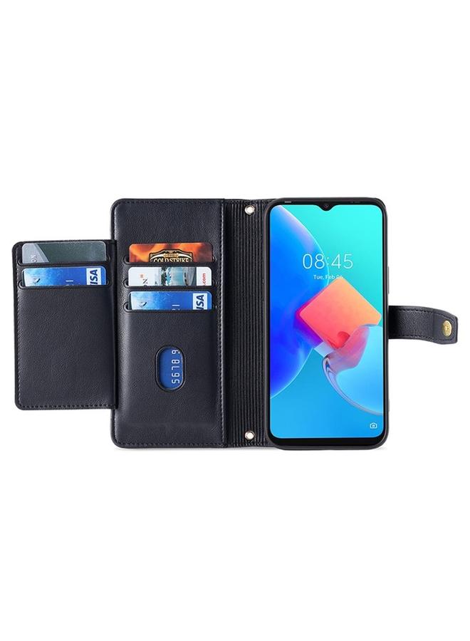 اس-توب جراب هاتف Samsung Galaxy M15 من جلد الأغنام المزخرف بسحاب ومحفظة جلدية - Image 3