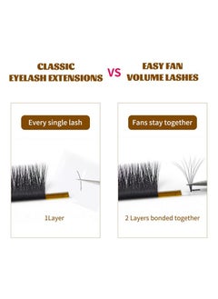 EYEMEI Eyelash Extension Easy Fan Volume Lash Extensions 0.07 D Curl 13Mm Rapid Blooming Self Fanning Volume Lashes (0.07 D Curl13Mm)  - Image 5
