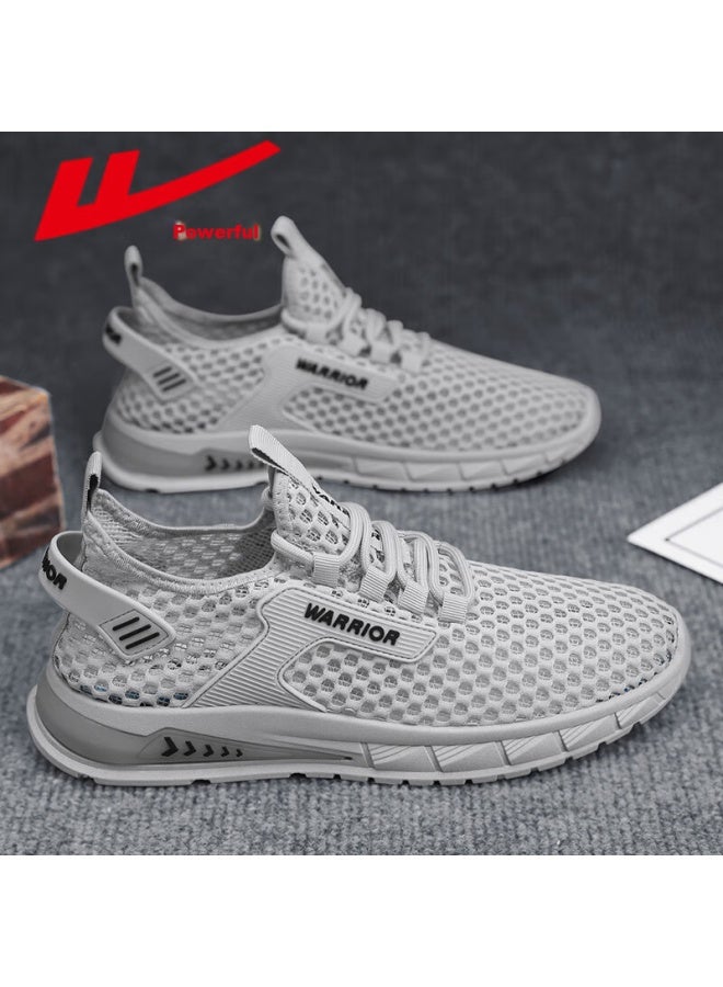 Pull Back Huili Men's Shoes, Summer New Style, River Tracing Shoes, Breathable Mesh, Perforated Sneakers, 3146z, Gray, Size 44 - Image 1