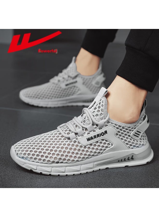Pull Back Huili Men's Shoes, Summer New Style, River Tracing Shoes, Breathable Mesh, Perforated Sneakers, 3146z, Gray, Size 44 - Image 4