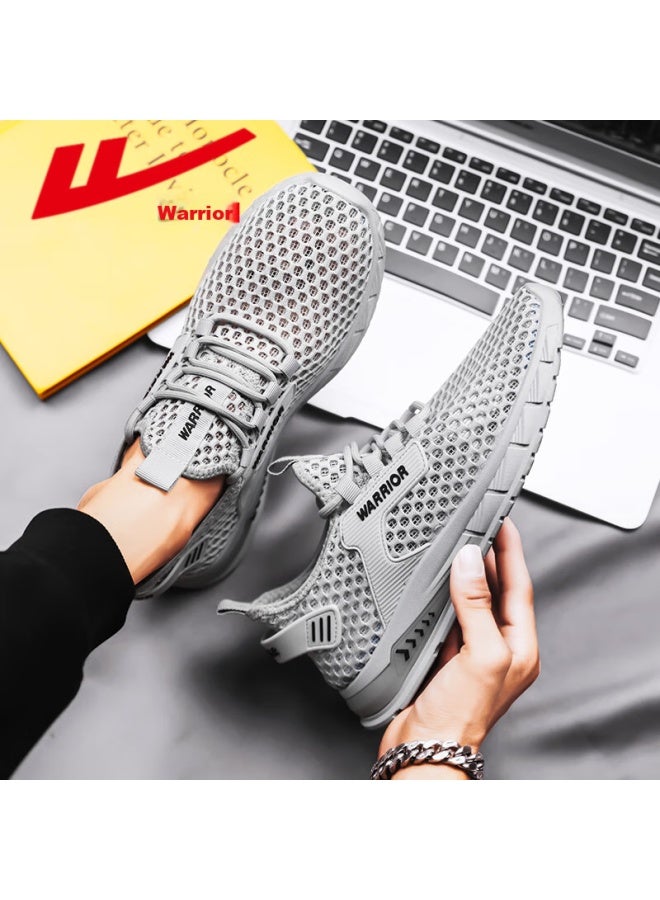 Pull Back Huili Men's Shoes, Summer New Style, River Tracing Shoes, Breathable Mesh, Perforated Sneakers, 3146z, Gray, Size 44 - Image 3