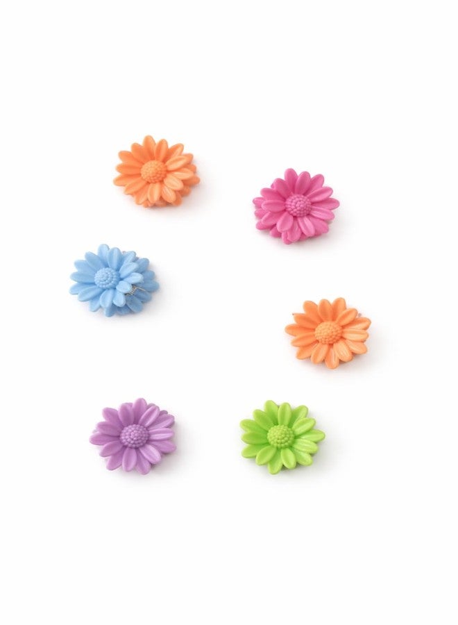 SWAMINI CREATIONS Daisy Flower Hair Claw Clips for Girls Women Strong Hold Plastic Hair Clutcher for Daily Styling Cute Hair Accessories Pack of 5 Random Colours. - Image 3